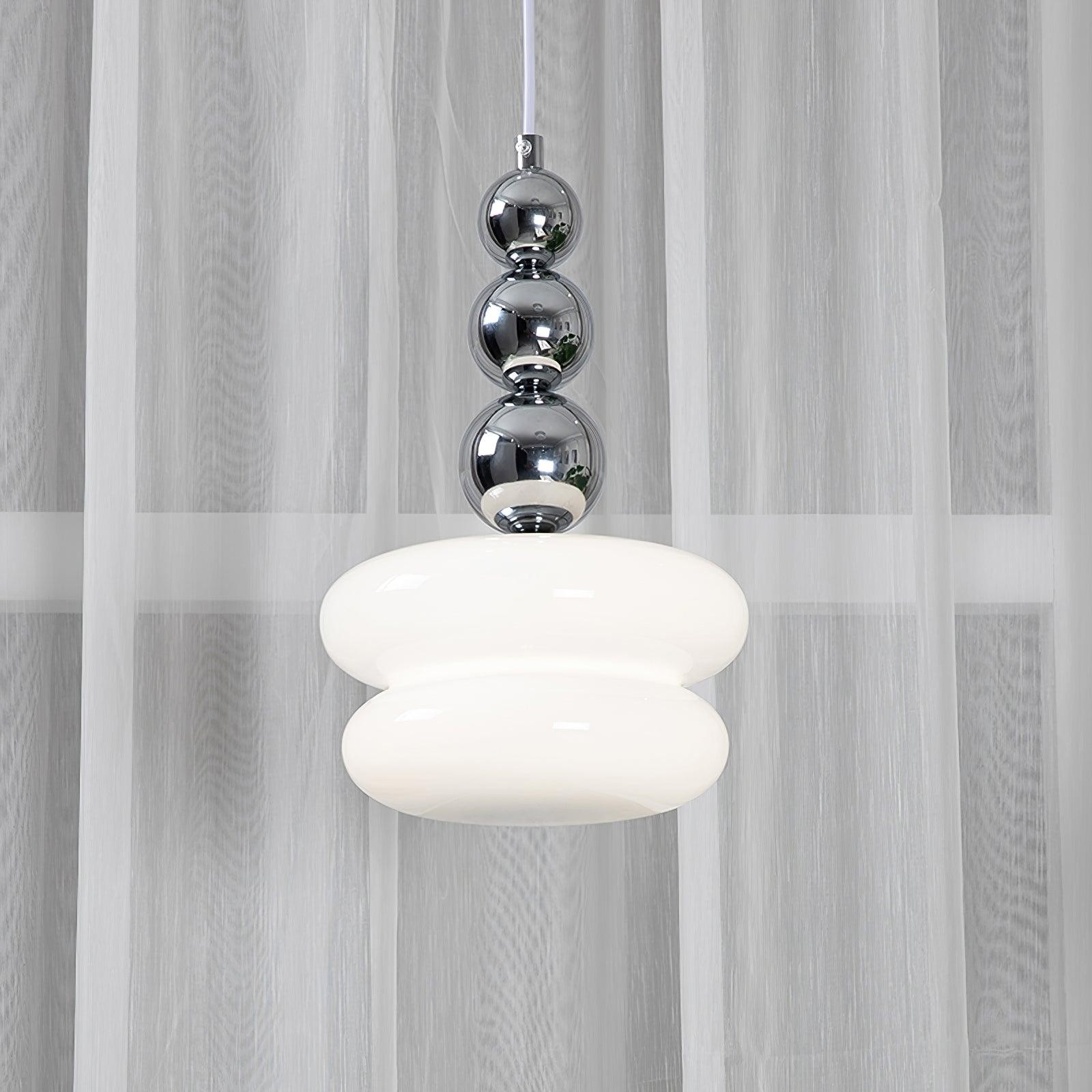 Contemporary Nordic Glass Ball Hoist Pendant Light For Living Room M436
