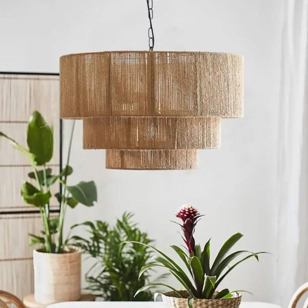 The Elegant Woven Waterfall Rattan Pendant Light T2052