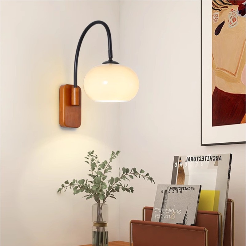 Bauhaus Persimmon Rotatable Glass Wall Light S102