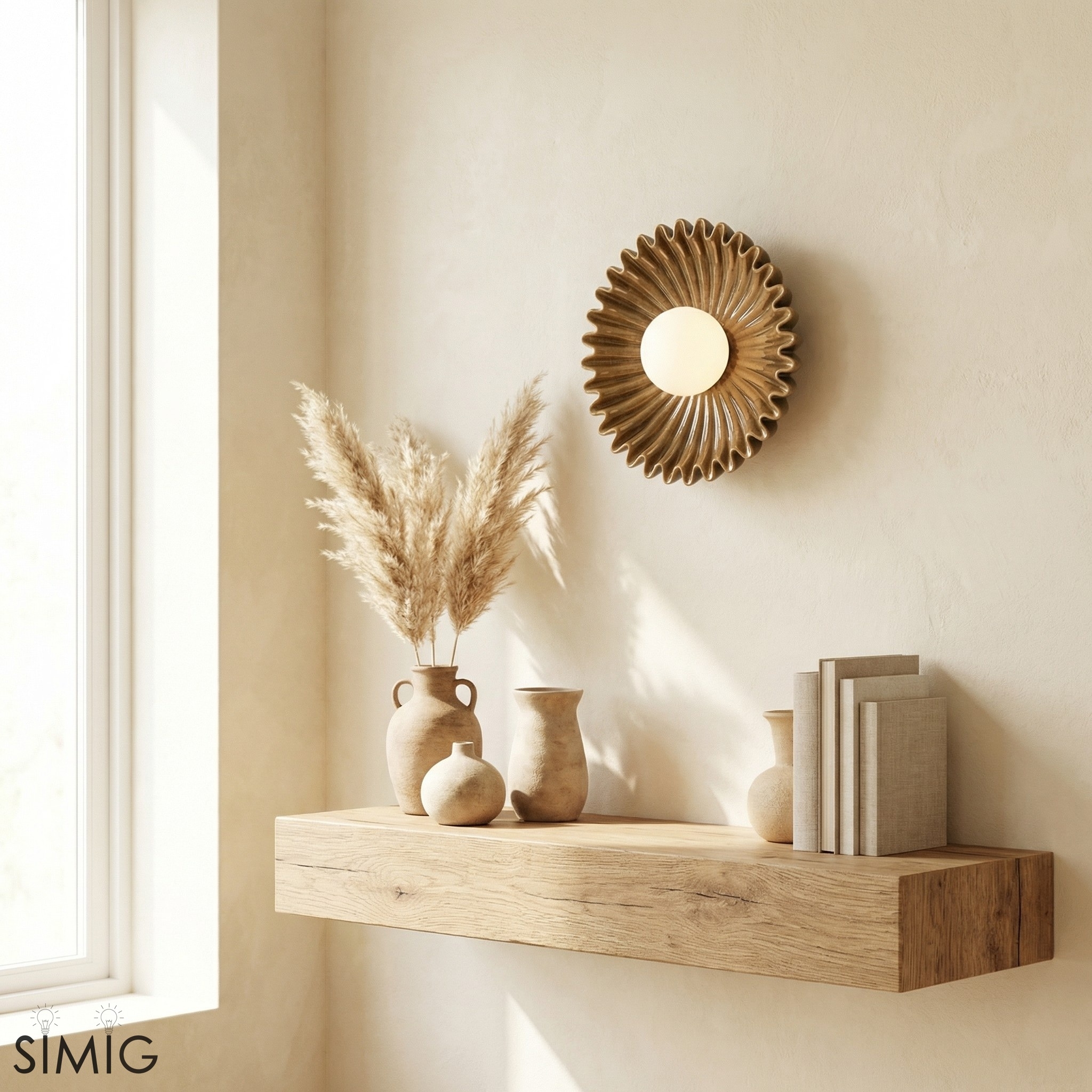 Glova Round Flower  Petal Wall Sconce, Sculptural Accent Light for Bedroom T744