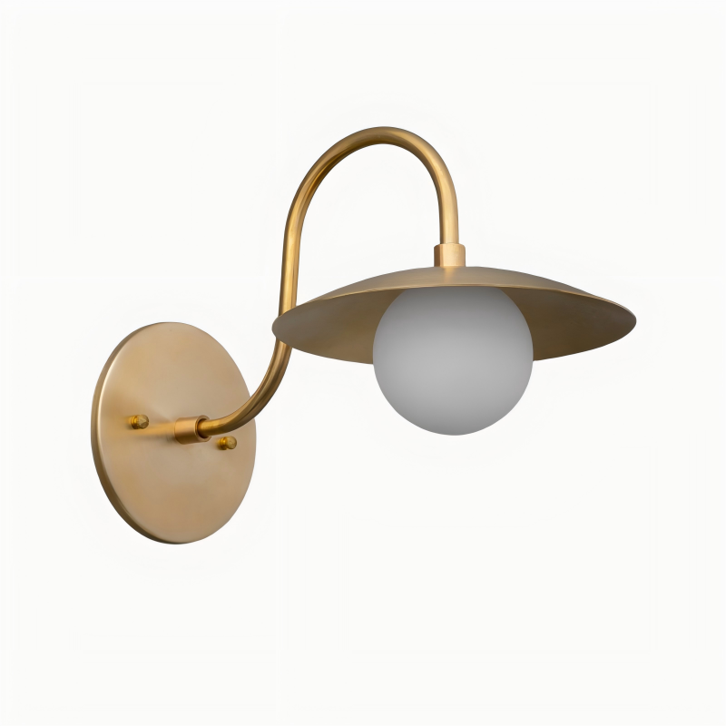 Curva Metal Arched Brass Wall Sconce - Elegant Metal Light for Modern Interiors T411