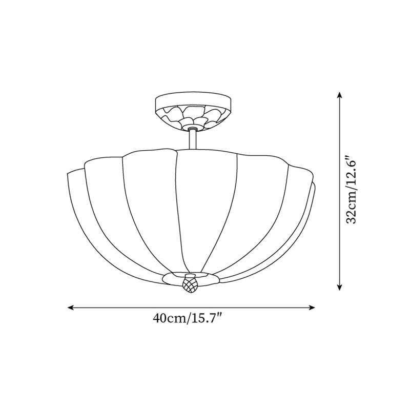 Milky White Glass Flower Ceiling Lamp P001