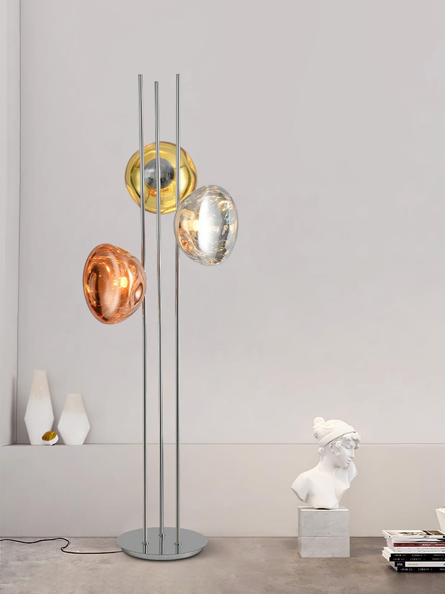 Tricolor Art Textured Glass Floor Lamp M313
