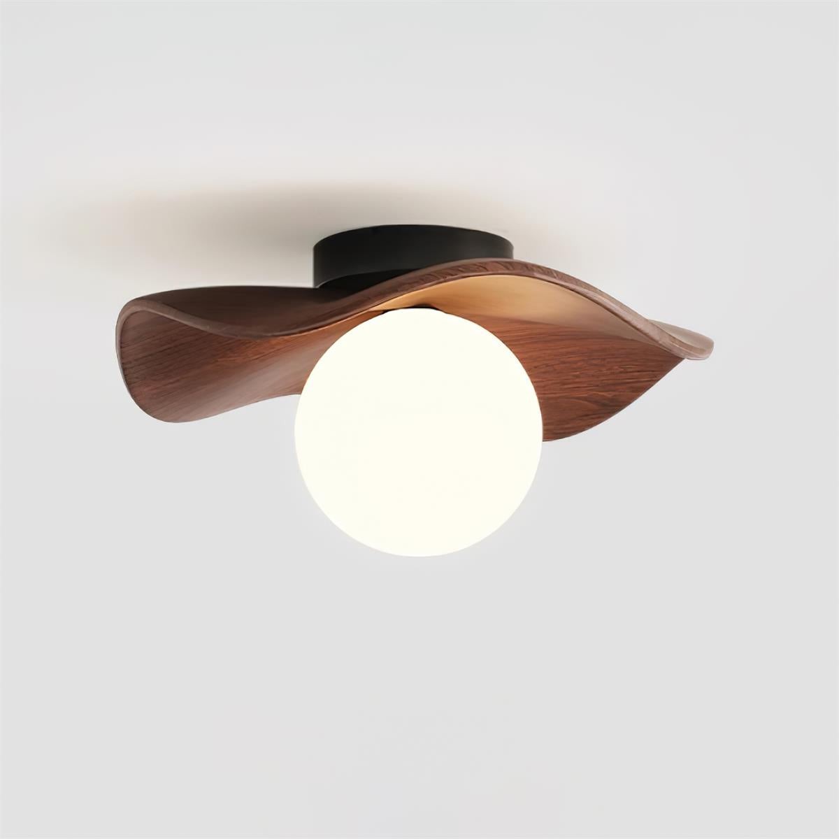 Ruffled Wood Grain Ceiling Light P021