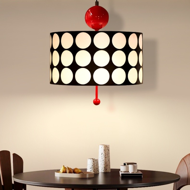 Polka Dot Lattice Pendant Lamp - French Vintage Light for Dining M165