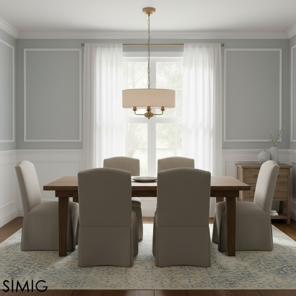 Tela Pendant - Elegant Linen Shades and Classic Dining Room Lighting T667