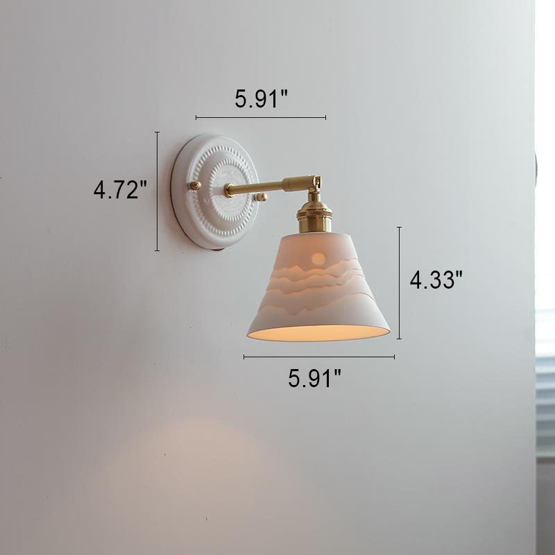 Vintage Ceramic & Brass Wall Sconce – Elegant Lighting for Bedrooms & Hallways T265