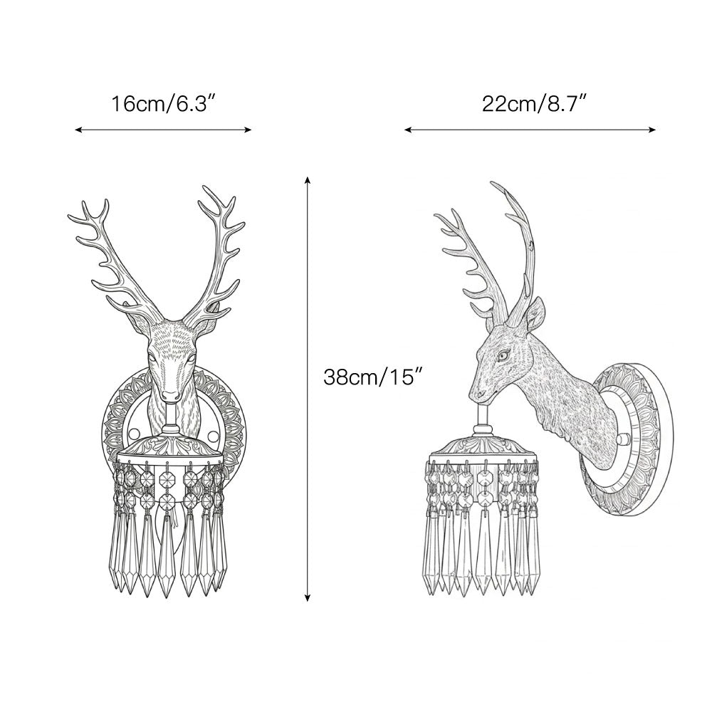 Antler Crystal Wall Lamp T1964