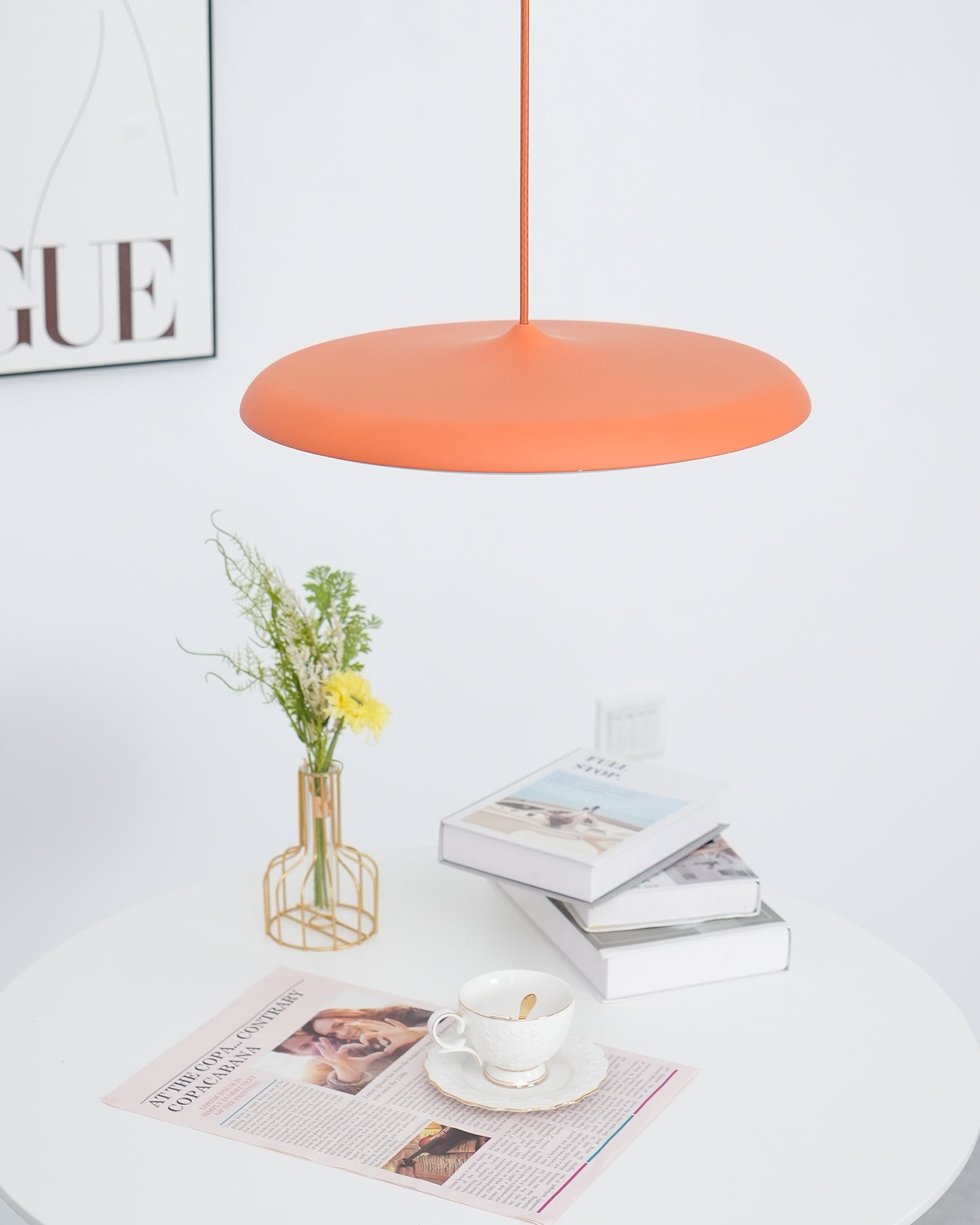 Modern Metal Saucer Pendant Light – Slim Design with LED Lighting M45