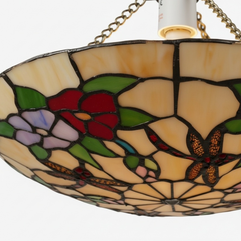 TF Butterfly Pendant Lamp - Decorative Stained Glass Pendant Light for Bedroom or Entryway T832