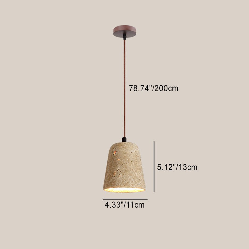 Natural Stone Wood Pendant Light - Minimalist Japanese Dining Lamp M08