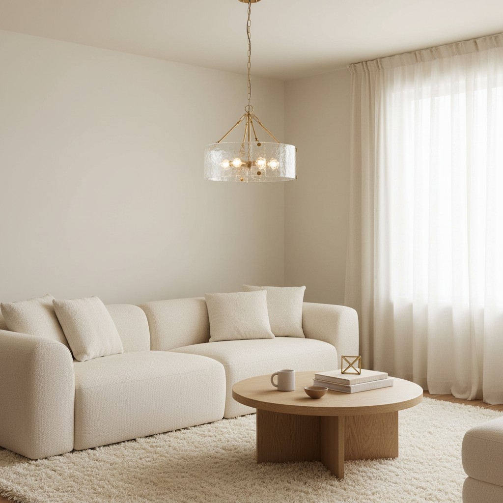 Panellux Decorative Pendant - Handcrafted Curved Glass Panels Brushed Brass Finish for Foyer T958