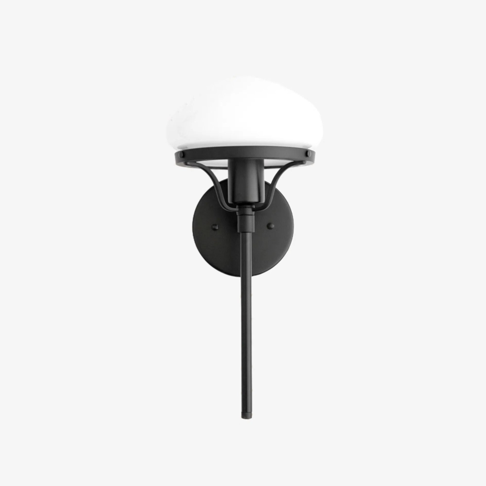 Ornato Luxe Modern Art Deco Wall Light - Opal Glass Globe Sconce - Brass or Black T350