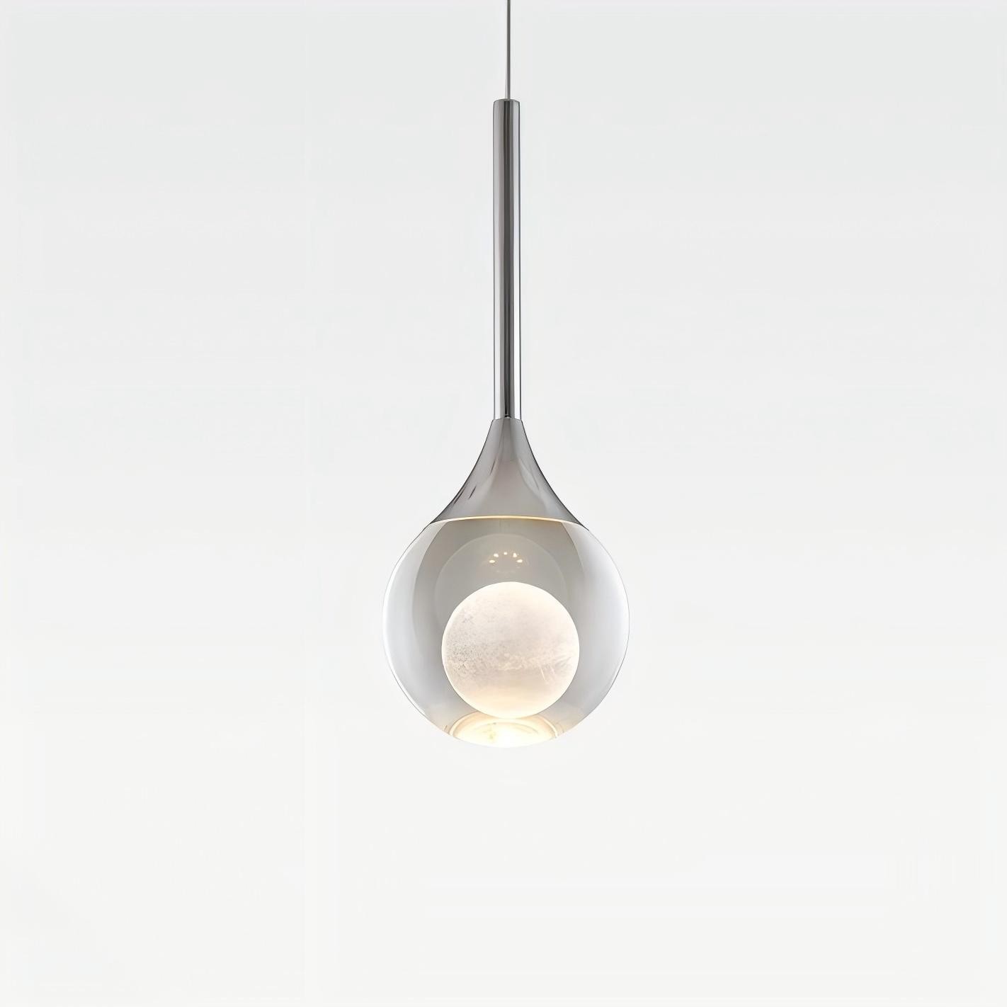Moon Clear Glass Ball Pendant Light S205