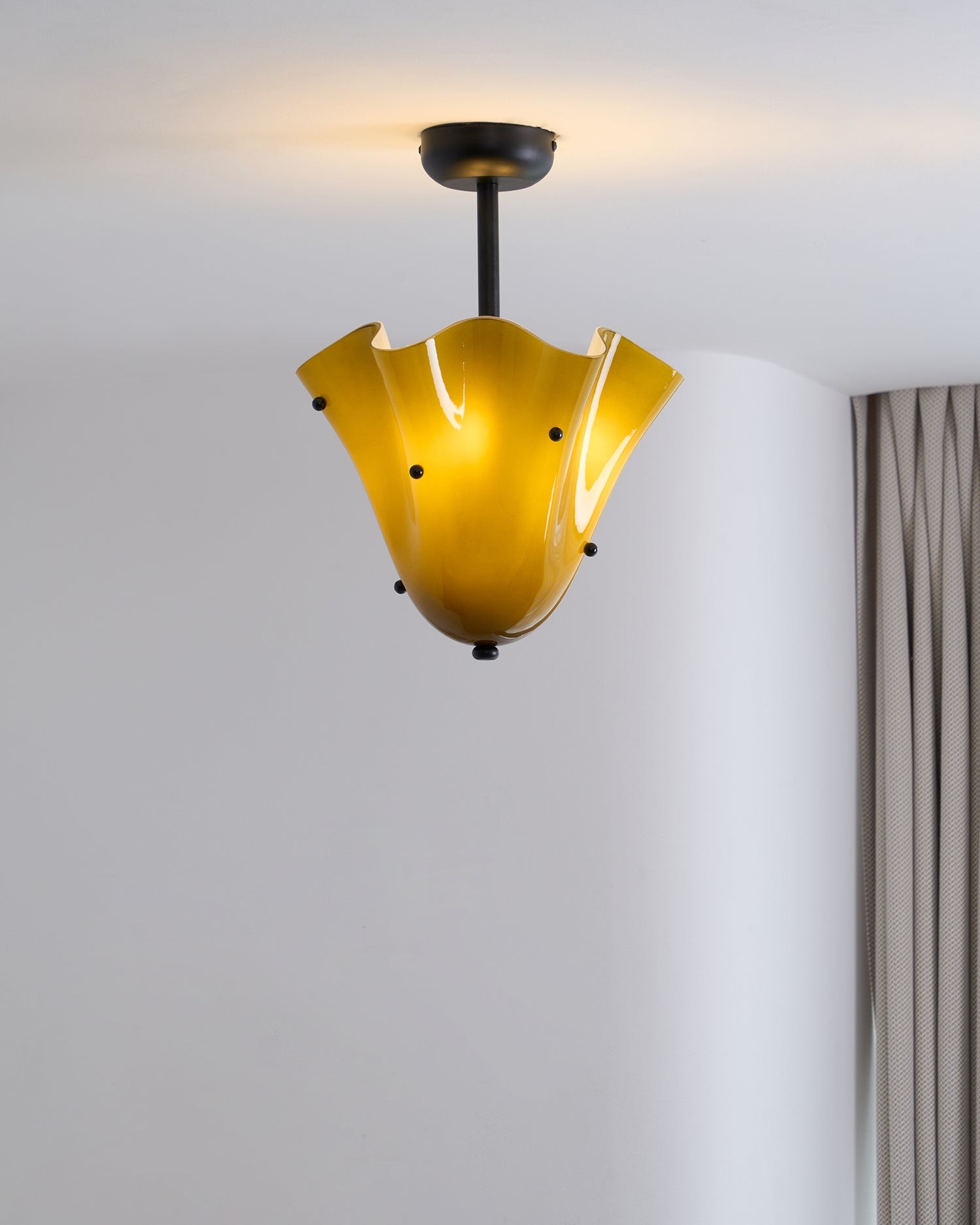 Bellina Petal Fold Glass Ceiling Light - Artistic Fixture for Bedroom T282