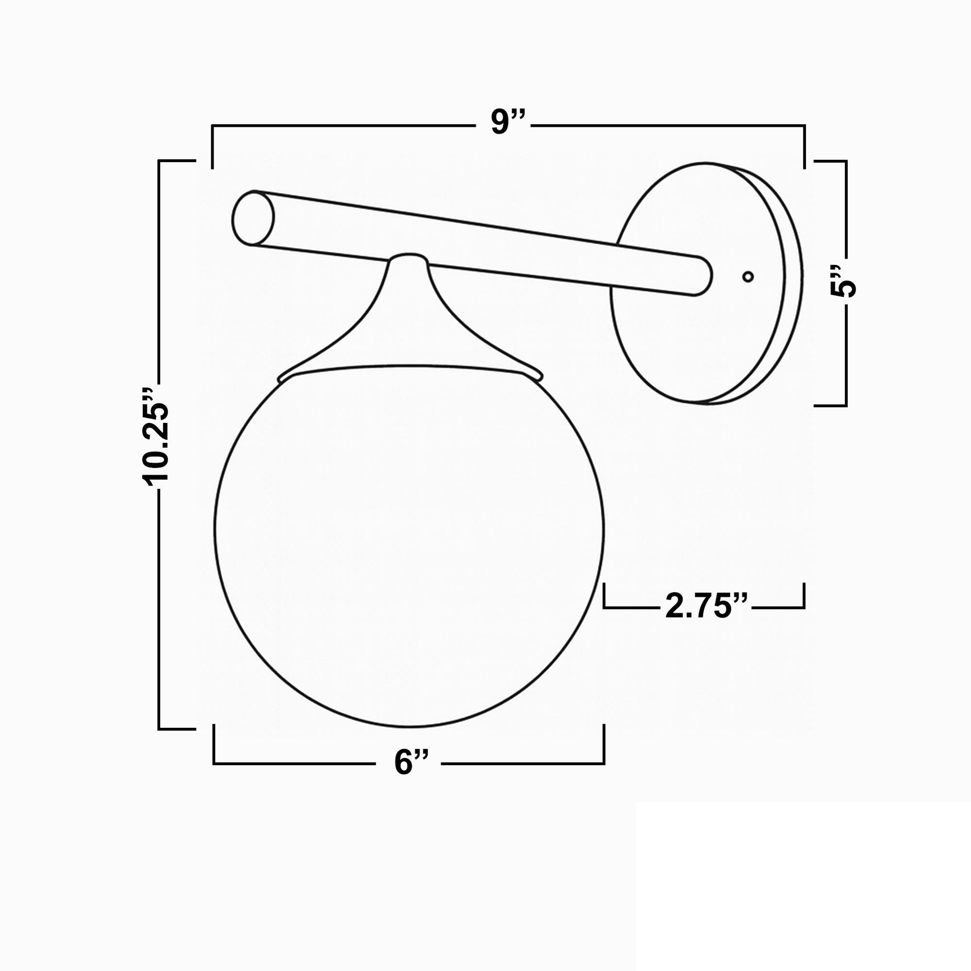 Glorica Glass Wall Sconce - Frosted Globe Light T397