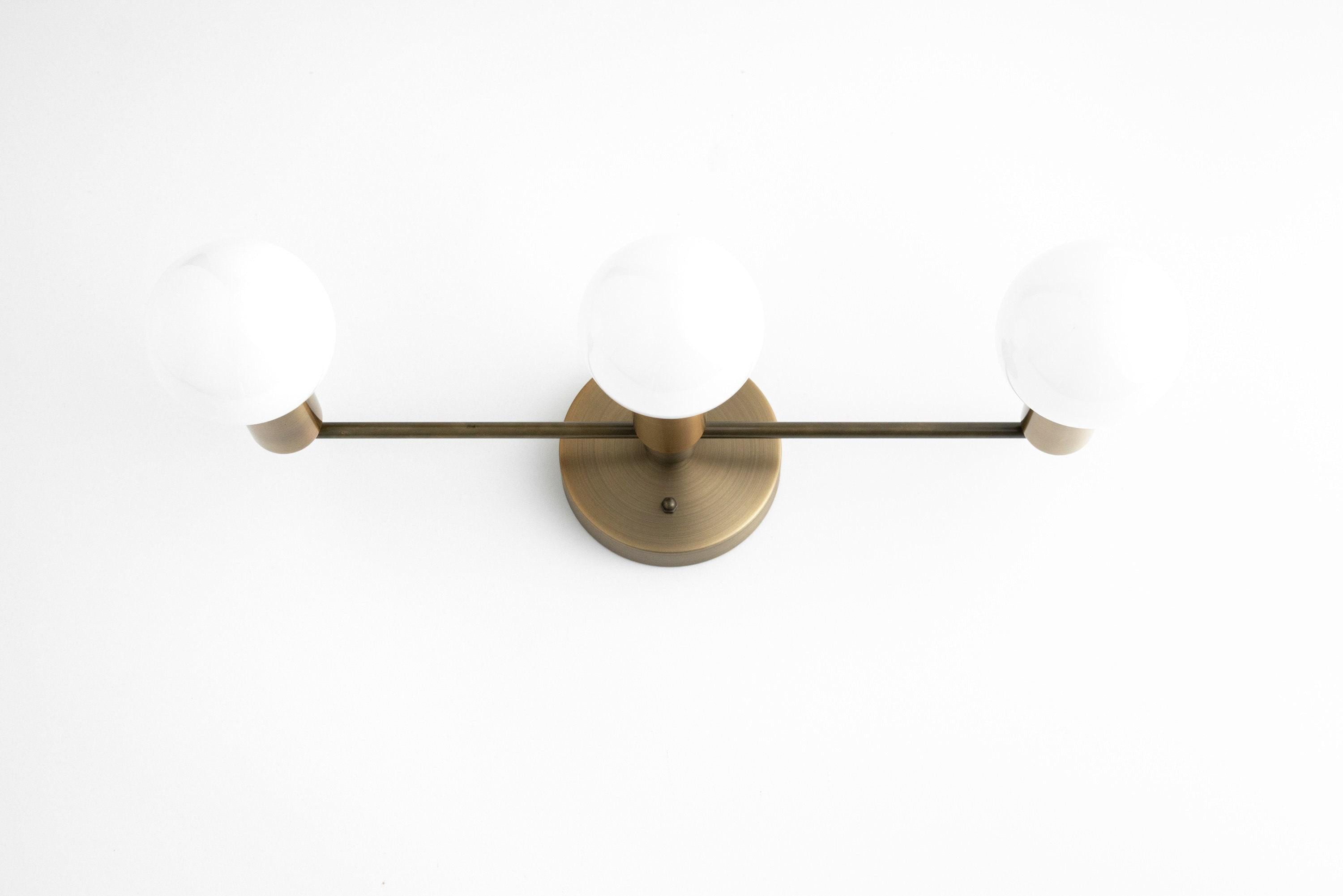 Glorica Glass Mid Century Modern Vanity Light - 3 Light Wall Fixture T385