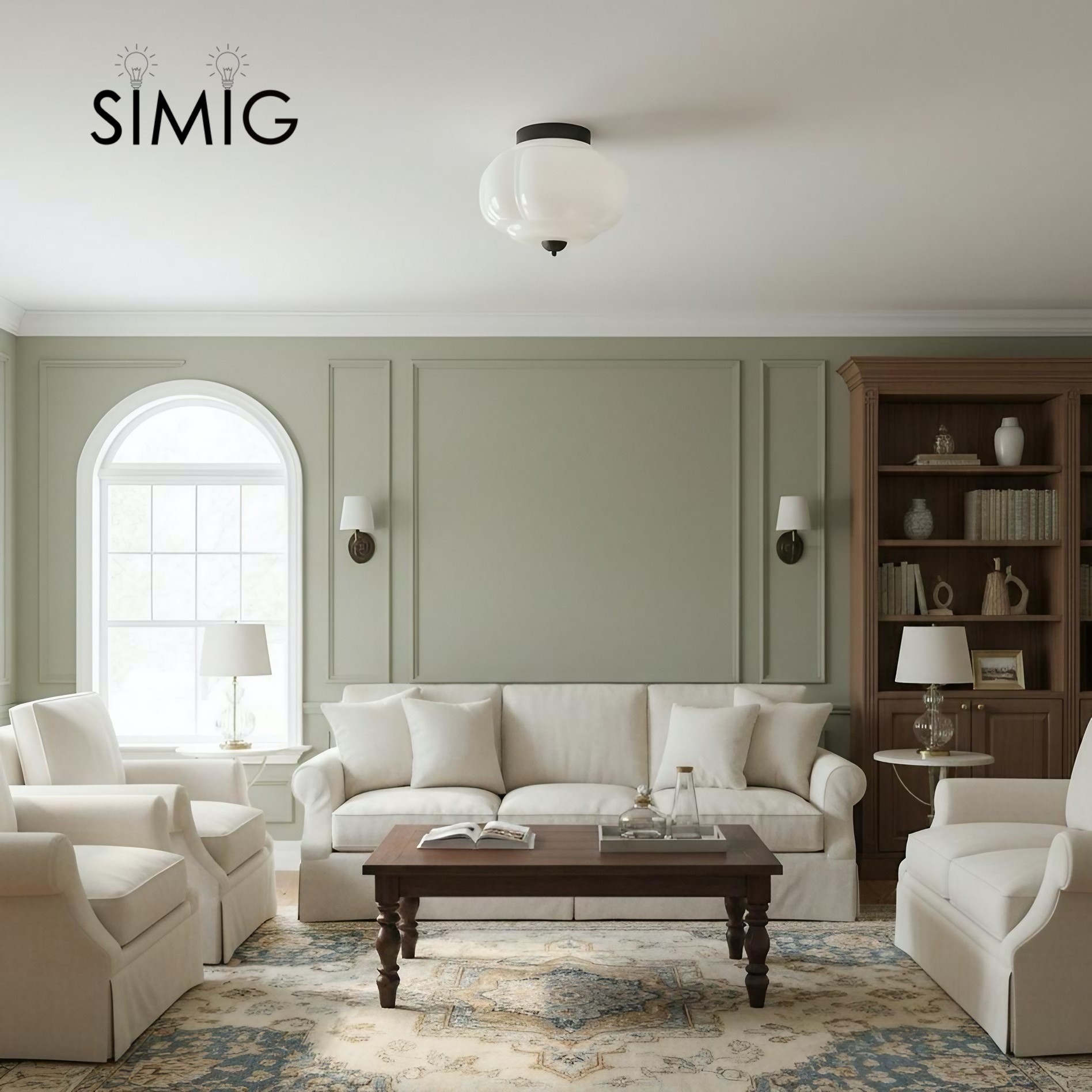 Eloise Ceiling Light - Elegant Retro Brass Ceiling Light for Living Room G55