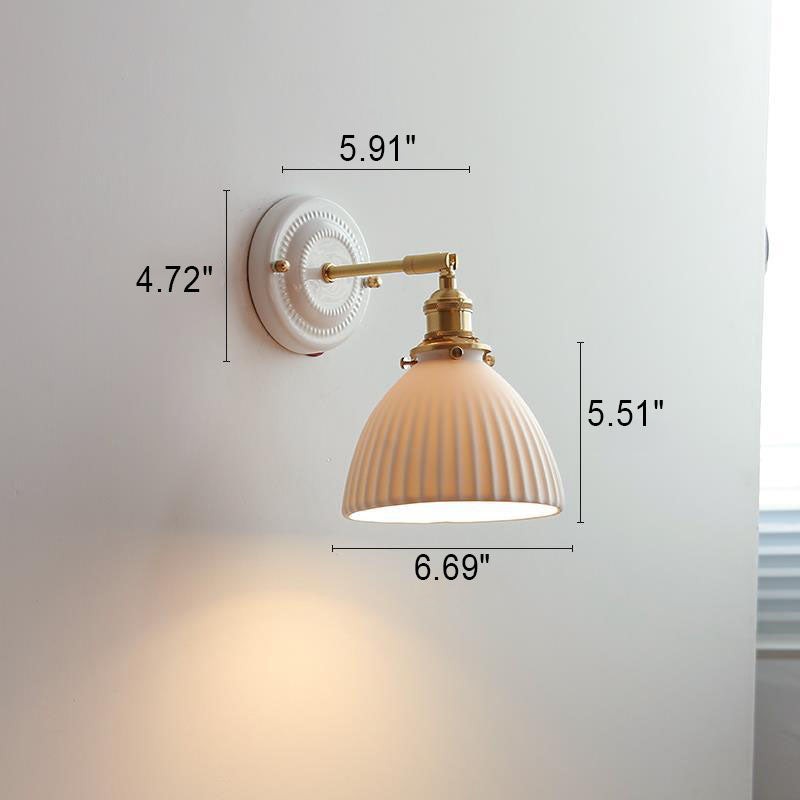 Vintage Ceramic & Brass Wall Sconce – Elegant Lighting for Bedrooms & Hallways T265