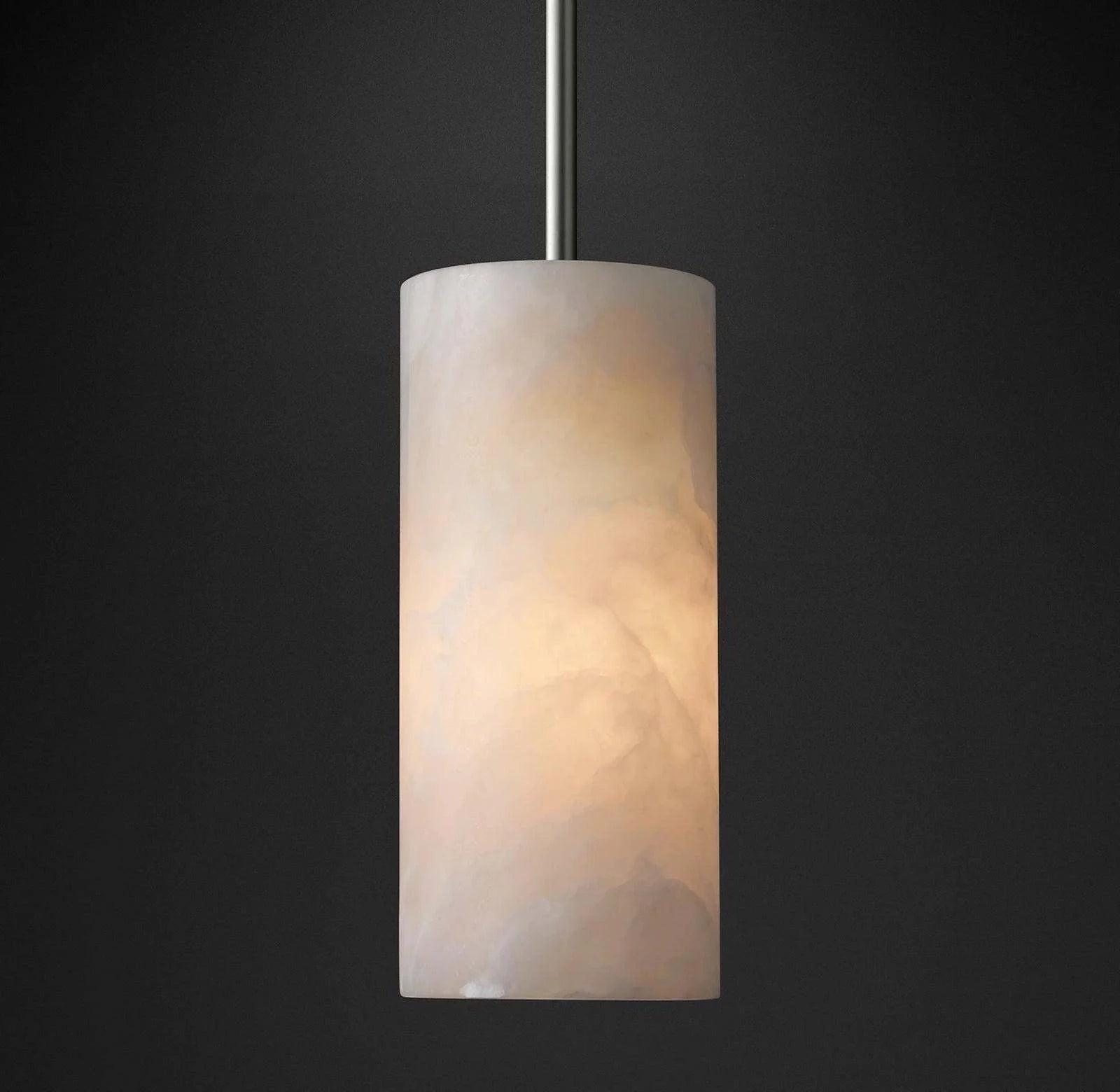 Hand Carved Alabaster Cylinder Pendant Light T115