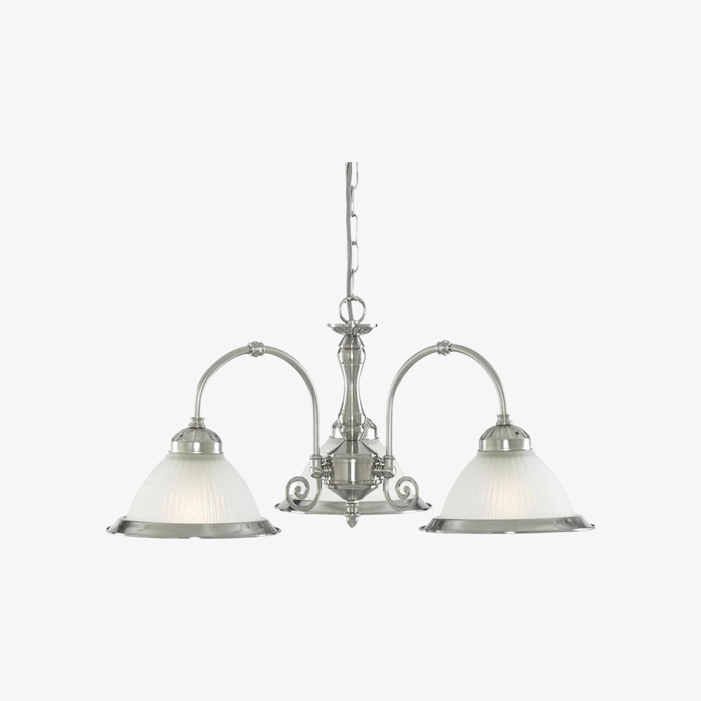 TF Vintora Ribbed Glass Pendant Light - Elegant Metal Trim for Kitchens, Dining Areas and Hallways T1022