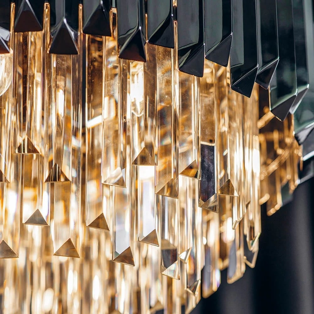 Virelia Contemporary Crystal Pendant Light - Layered Crystal Shade Ceiling Fixture for Dining or Living Room T836