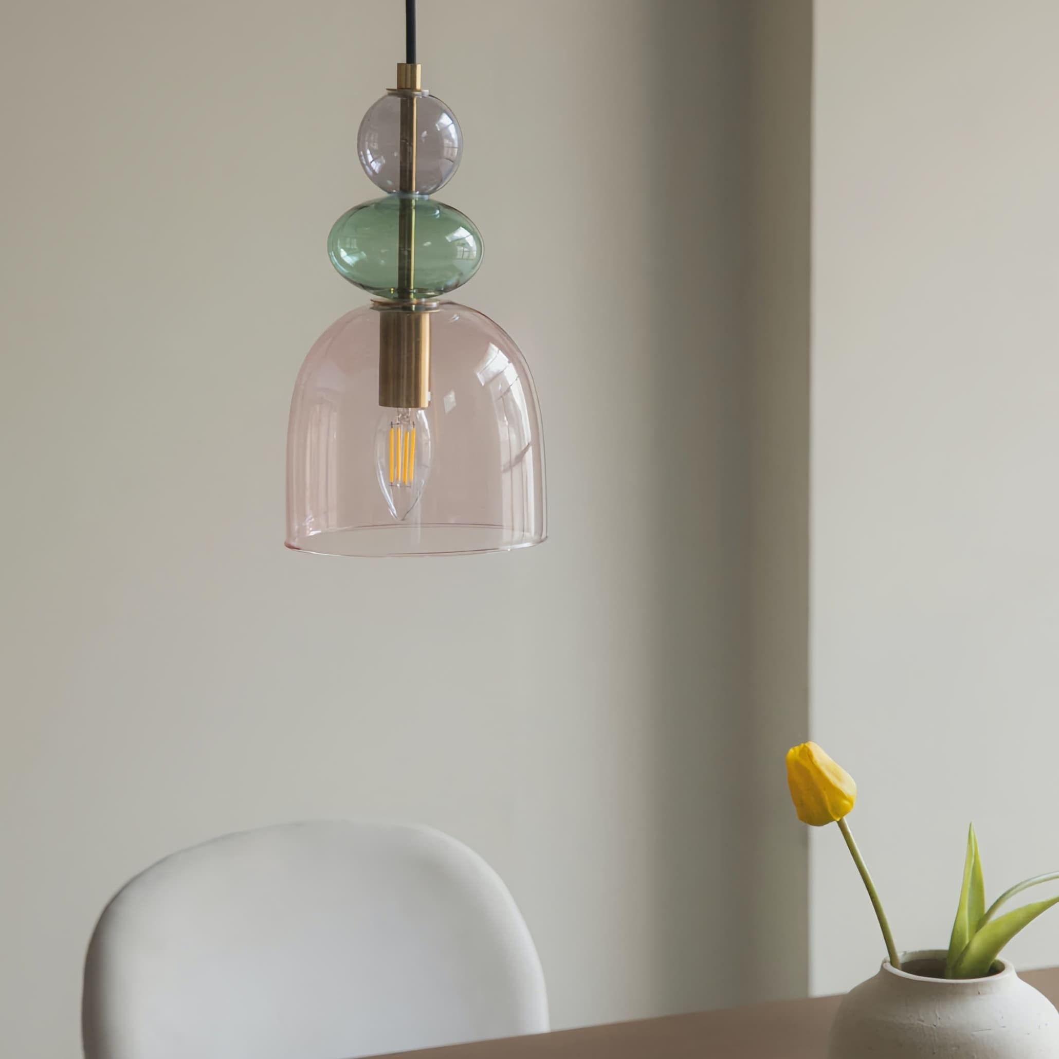 Contemporary Glass Lamp – Soft Glow for Modern Interiors S243