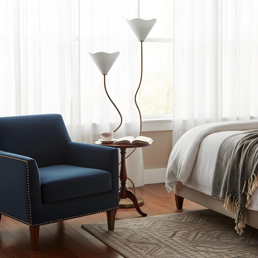 Kysara Floor Lamp - Dual-Stem Floral Design are Suitable for Placement in the Living Room or Bedroom or Study T703