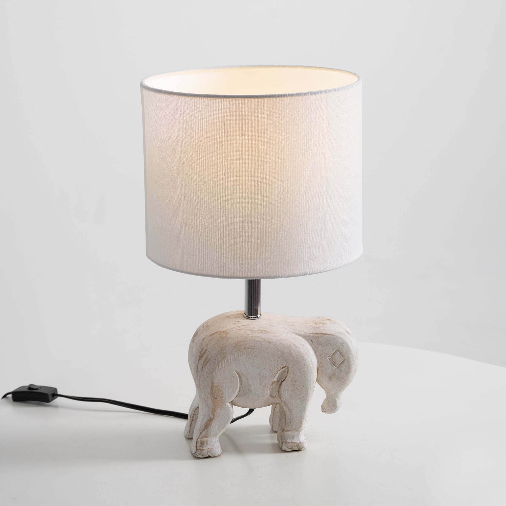 Carved Wood Animal Table Lamp T1745