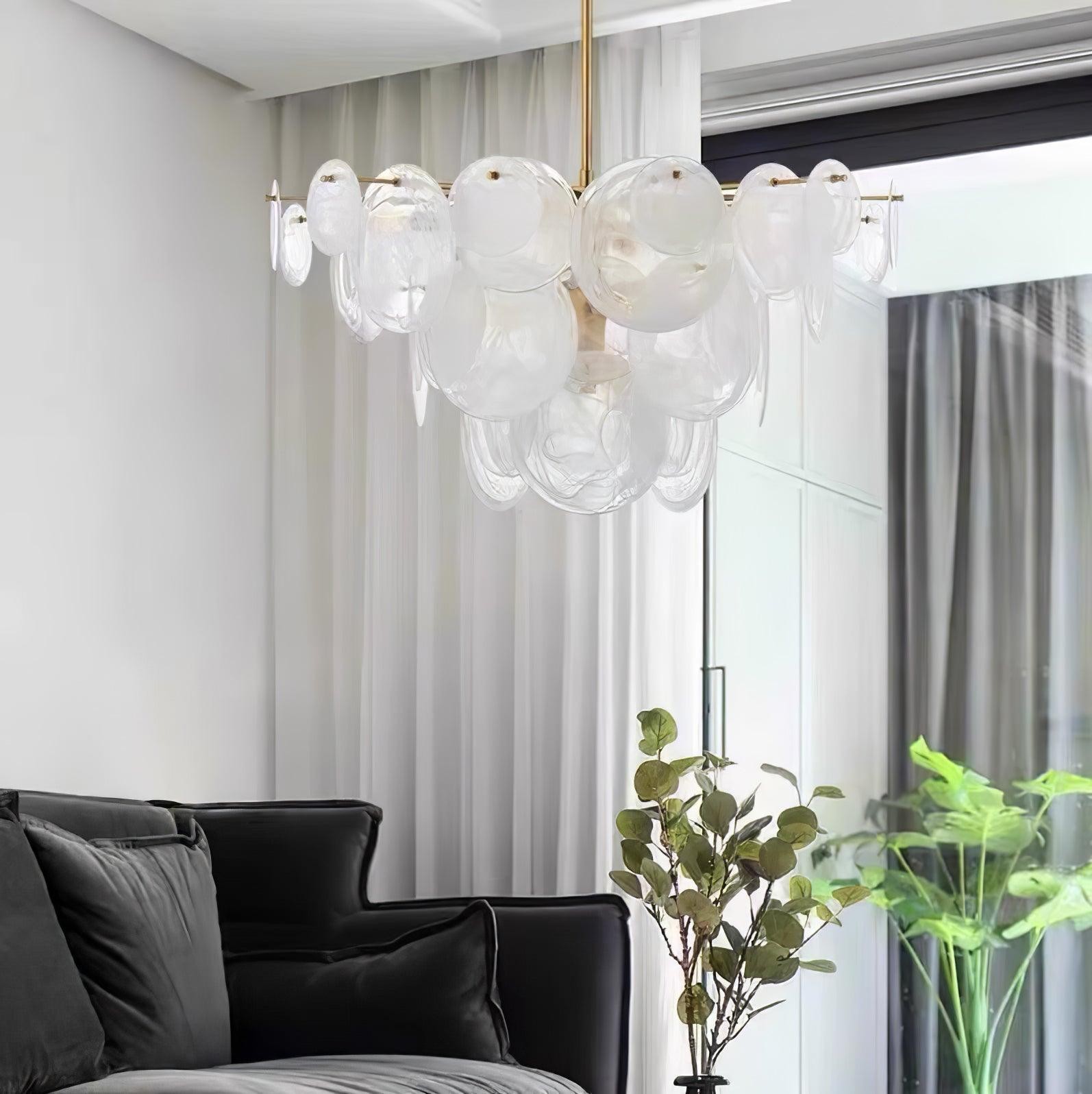 Brass Discs Cascading Chandelier M471