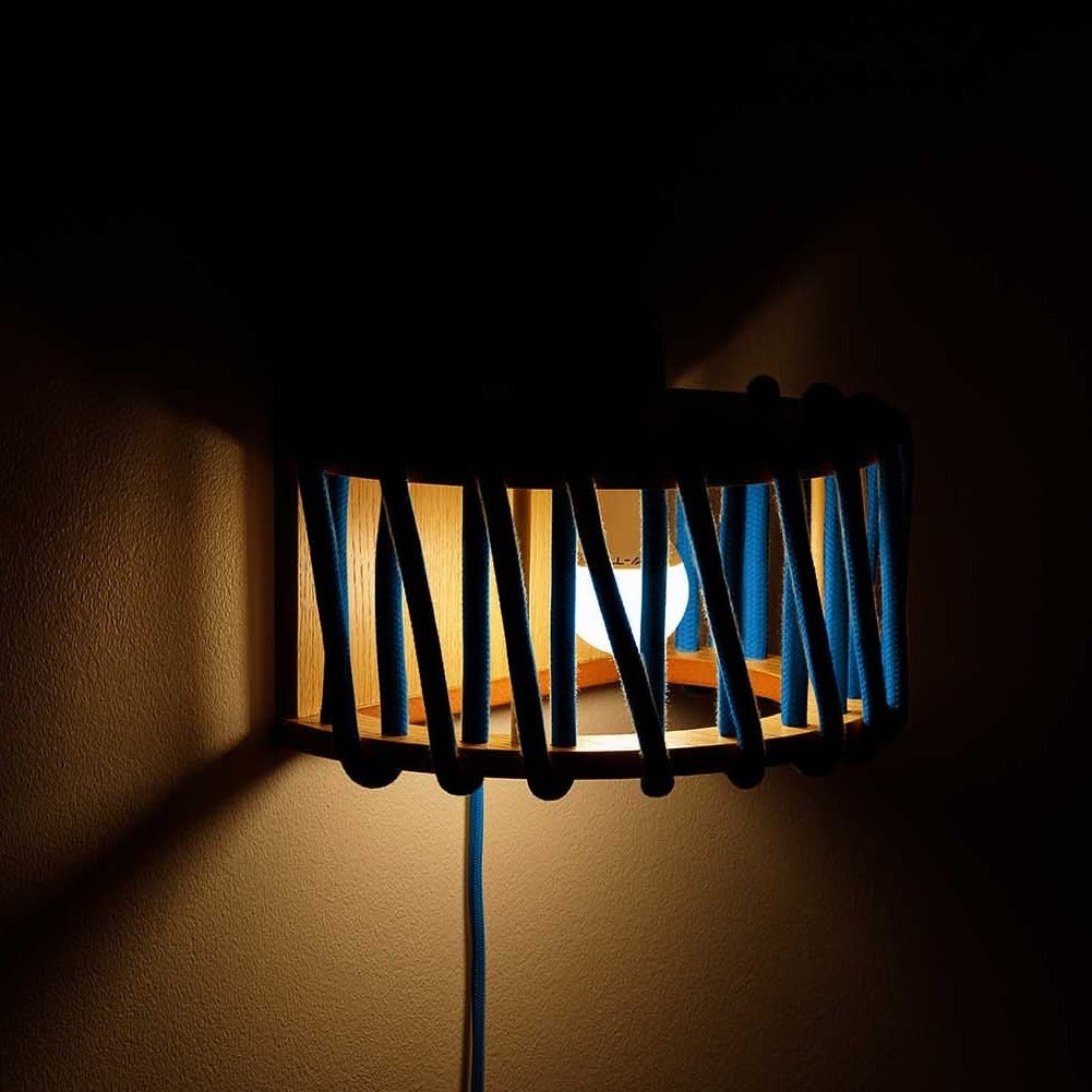 Macaron Rope-wrapped Wooden Wall Lamp S190