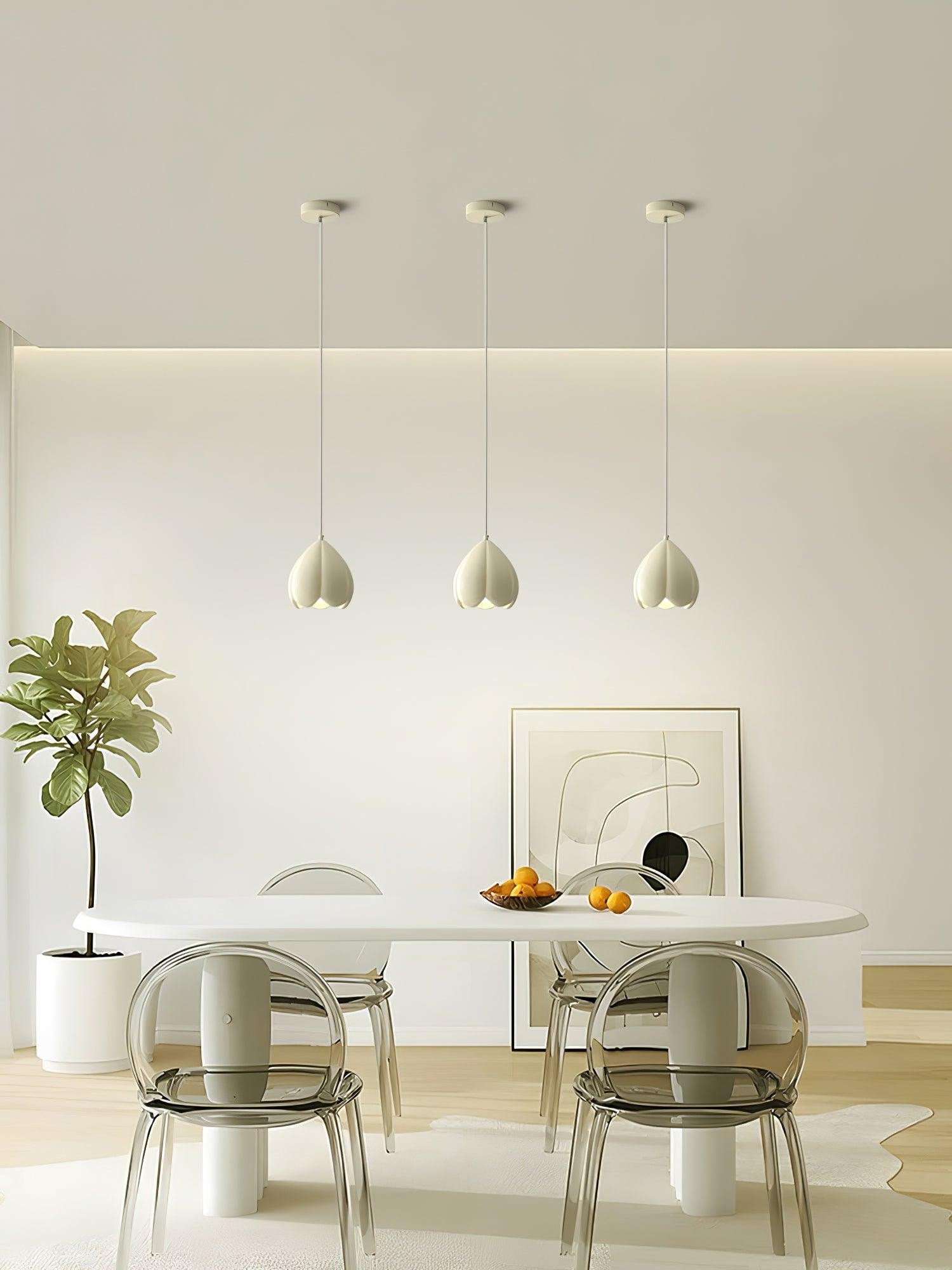 Cream Color Resin Pod Pendant Lamp M369