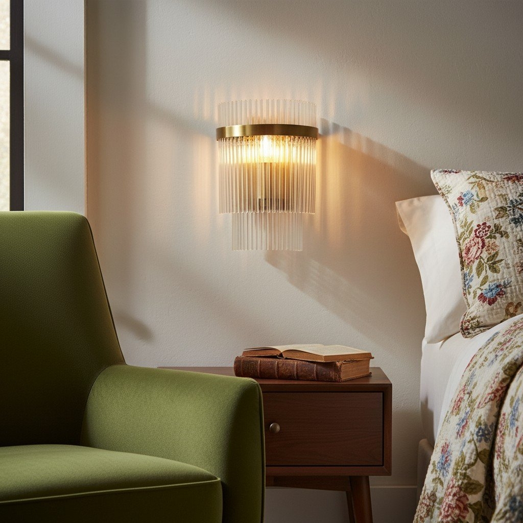 RibGlow Minimalist Glass Rod Wall Light - Elegant Accent Sconce for Home T867