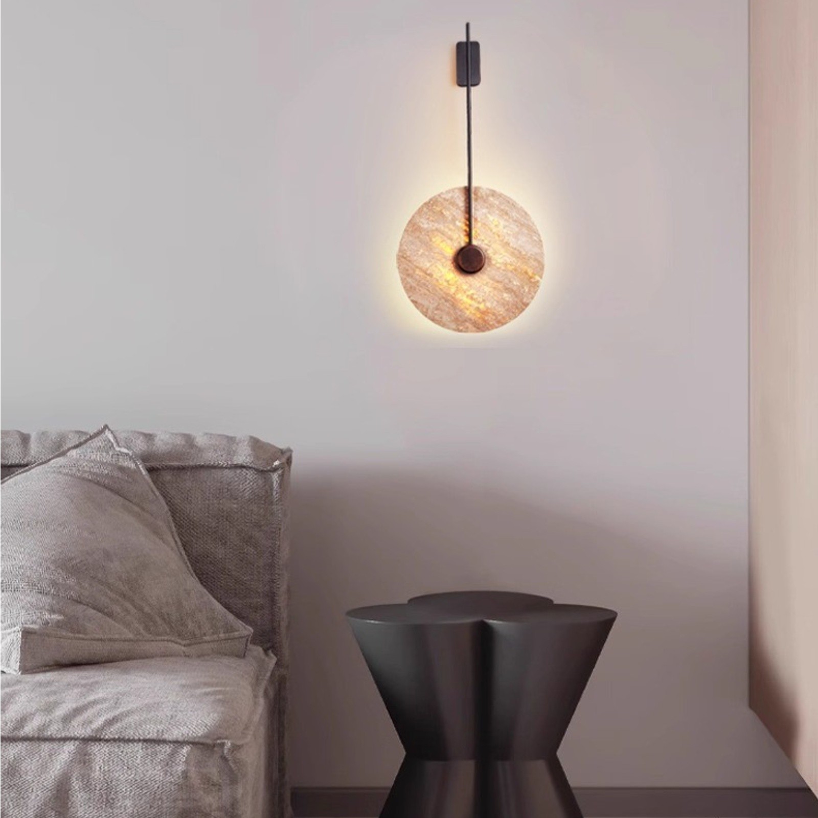 Minimalist Guitar Vertical Design Travertine Wall Sconce S311
