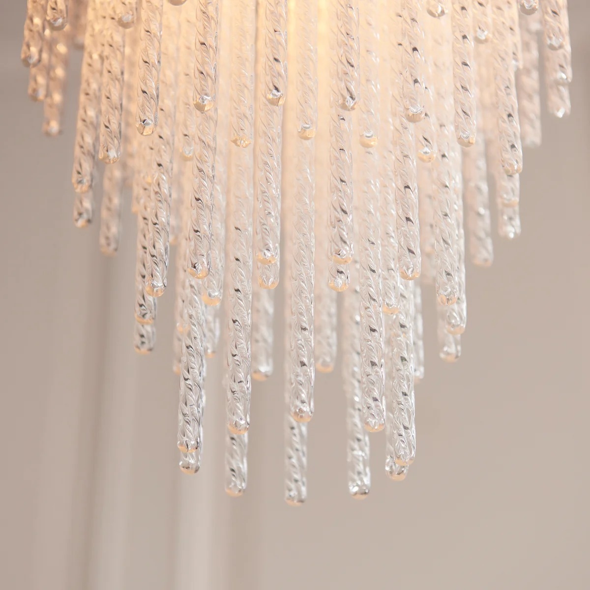 Cavara Multi-Tier Glass Rod Chandelie - Tiered Brass Pendant for Dining and Entry T883