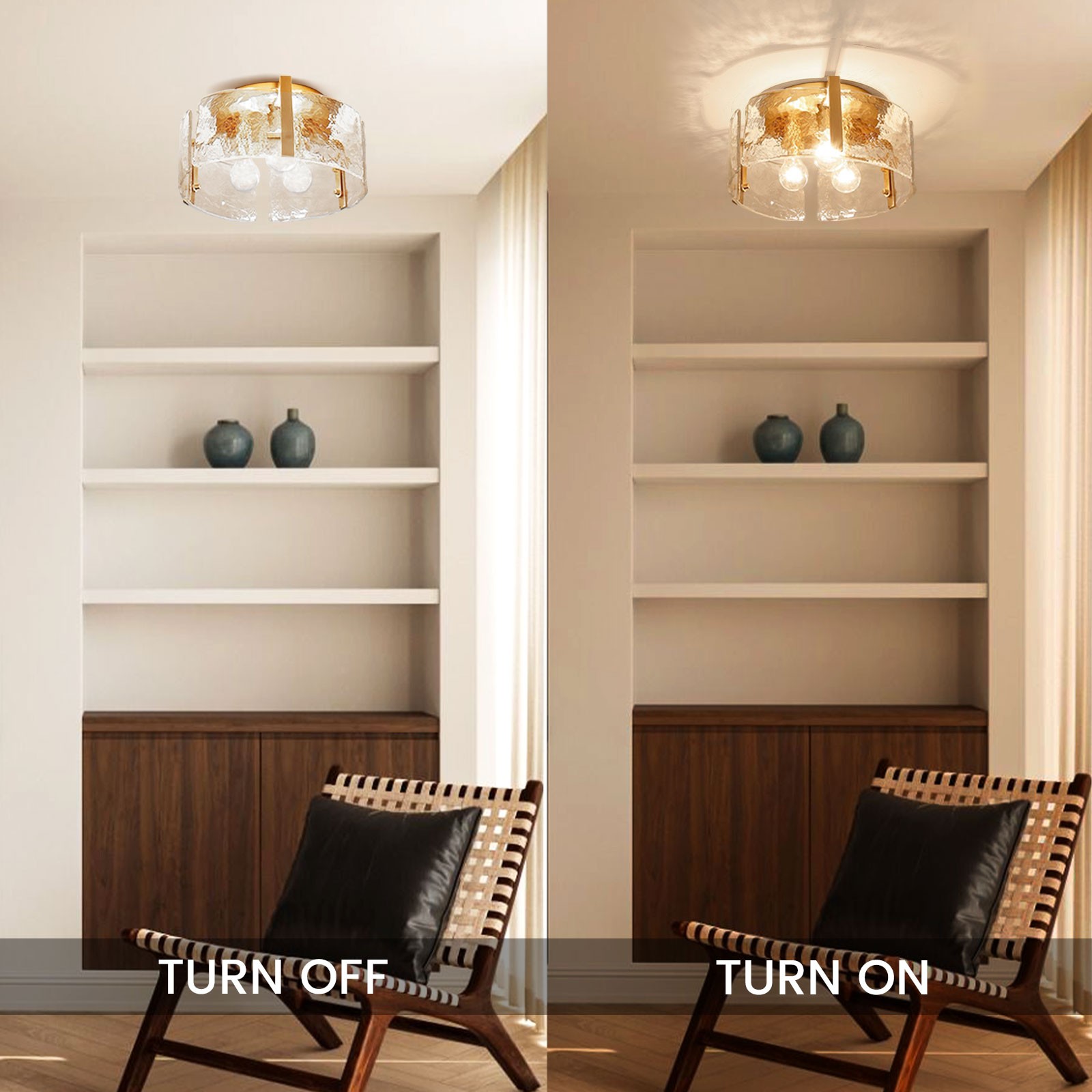 Nordic Light Luxury Flush Mount Ceiling Lamp for Living Room G27