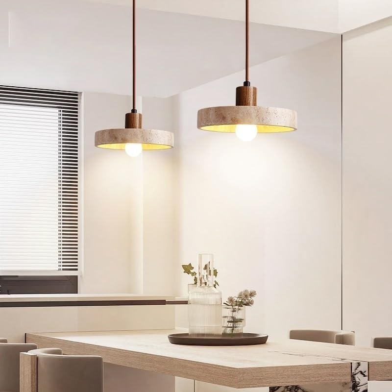 Elegant Wabi-Sabi Pendant Light with Natural Stone S266