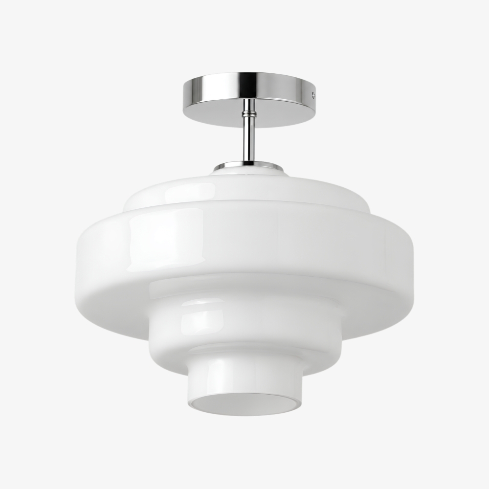 Koloro Glass Ceiling Light - Layered Rounded Design Lampshade for Hallway or Cloakroom T2251