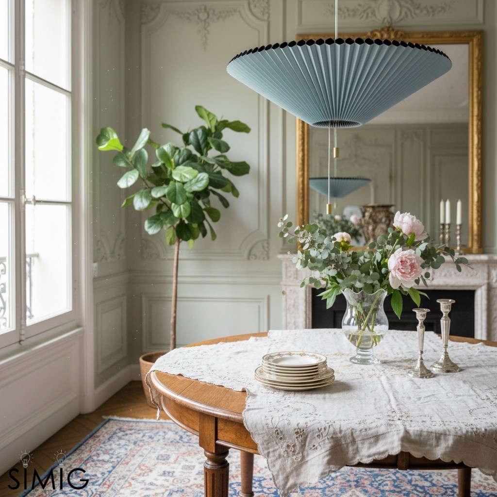 Méduse Pendant Light - Light Blue Papery Design for Modern Interiors