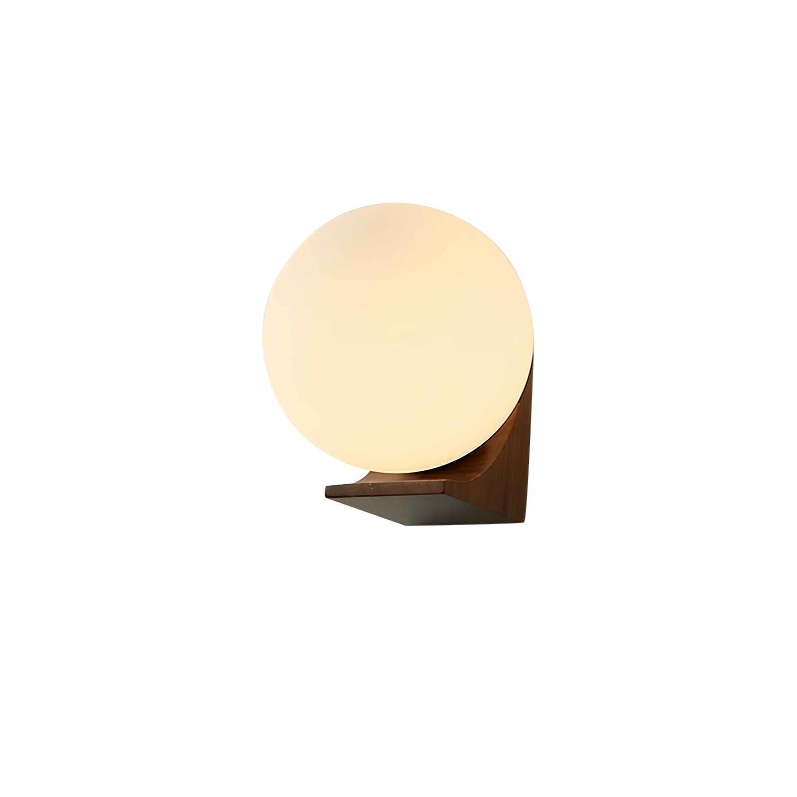Minimalist Wooden Geometric Bracket Glass Globe Wall Lamp M371
