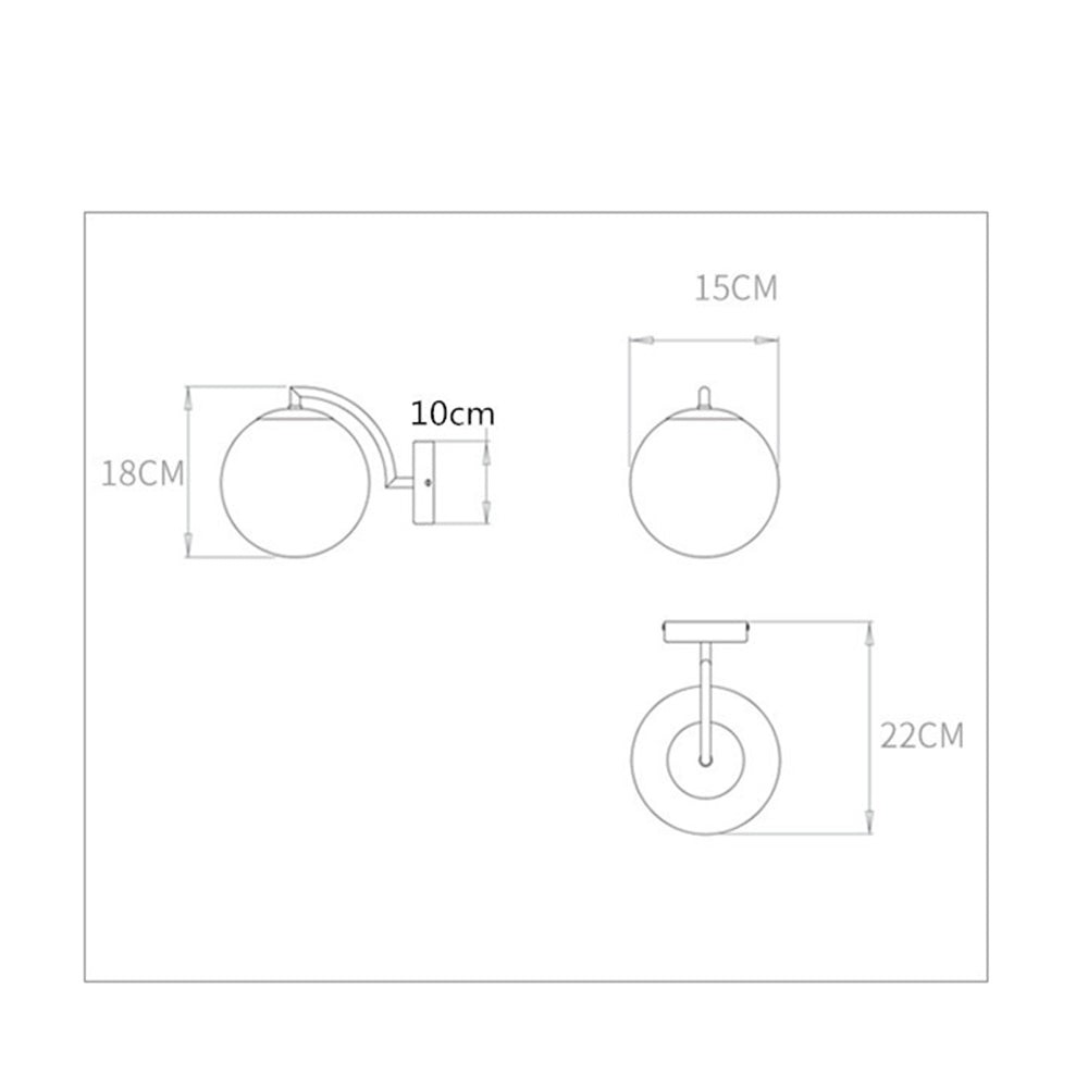 Modern Glass Multi-Color Spherical Gold Lamp Pole Wall Lamp M37
