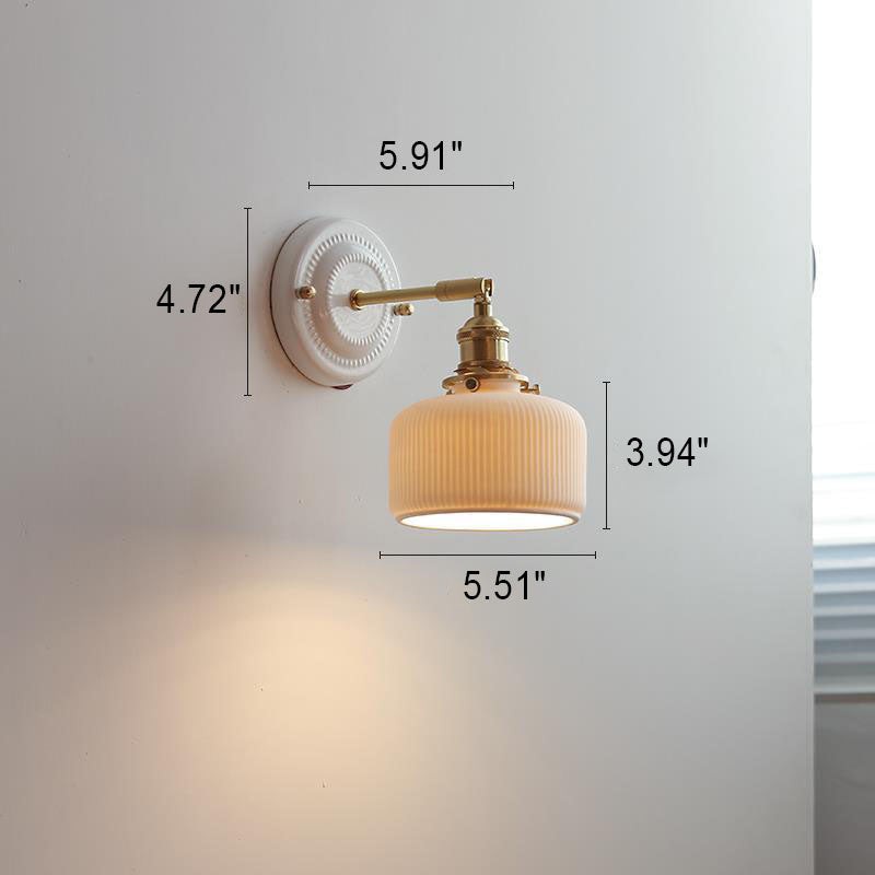 Vintage Ceramic & Brass Wall Sconce – Elegant Lighting for Bedrooms & Hallways T265