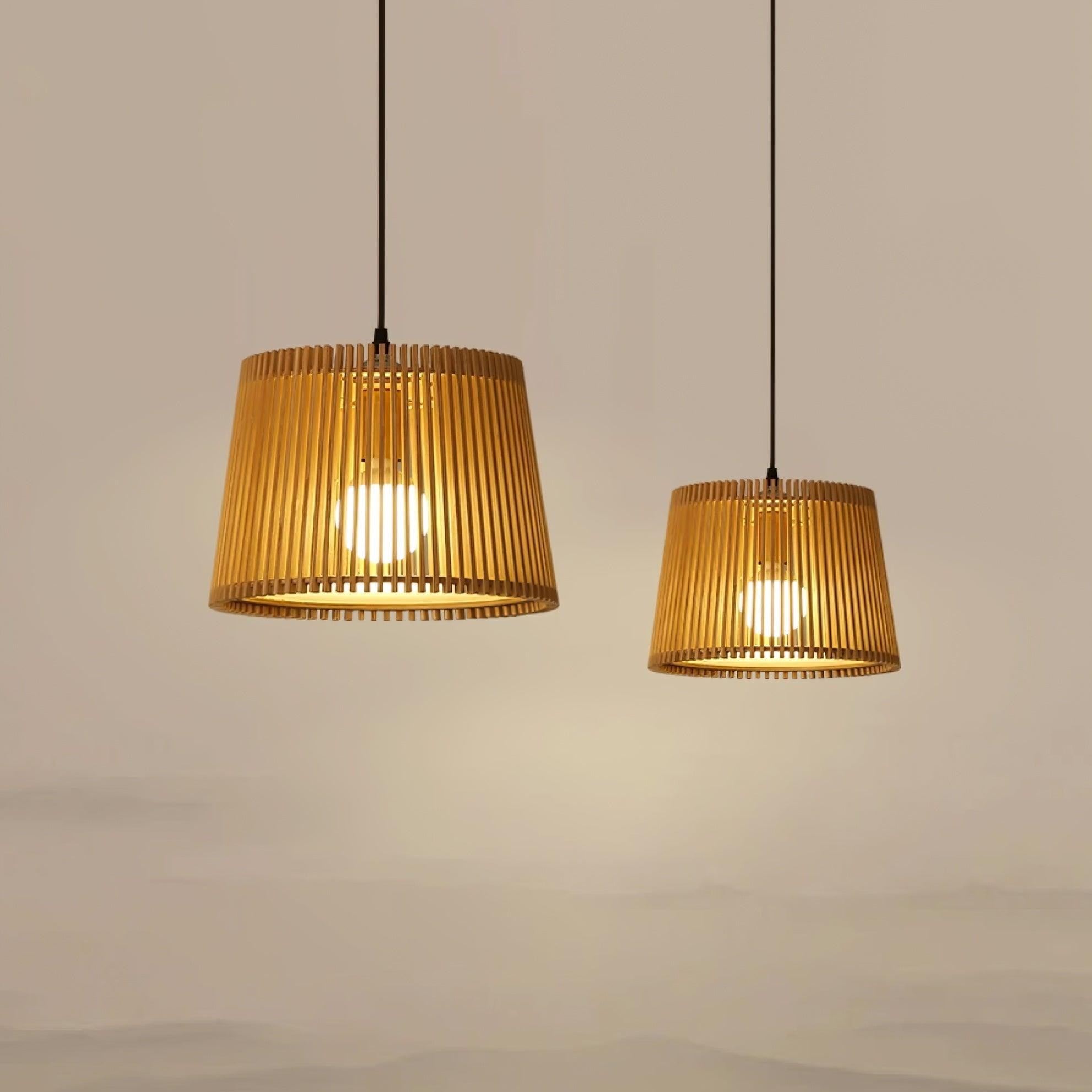 Wooden Log Color Cage Pendant Light M319