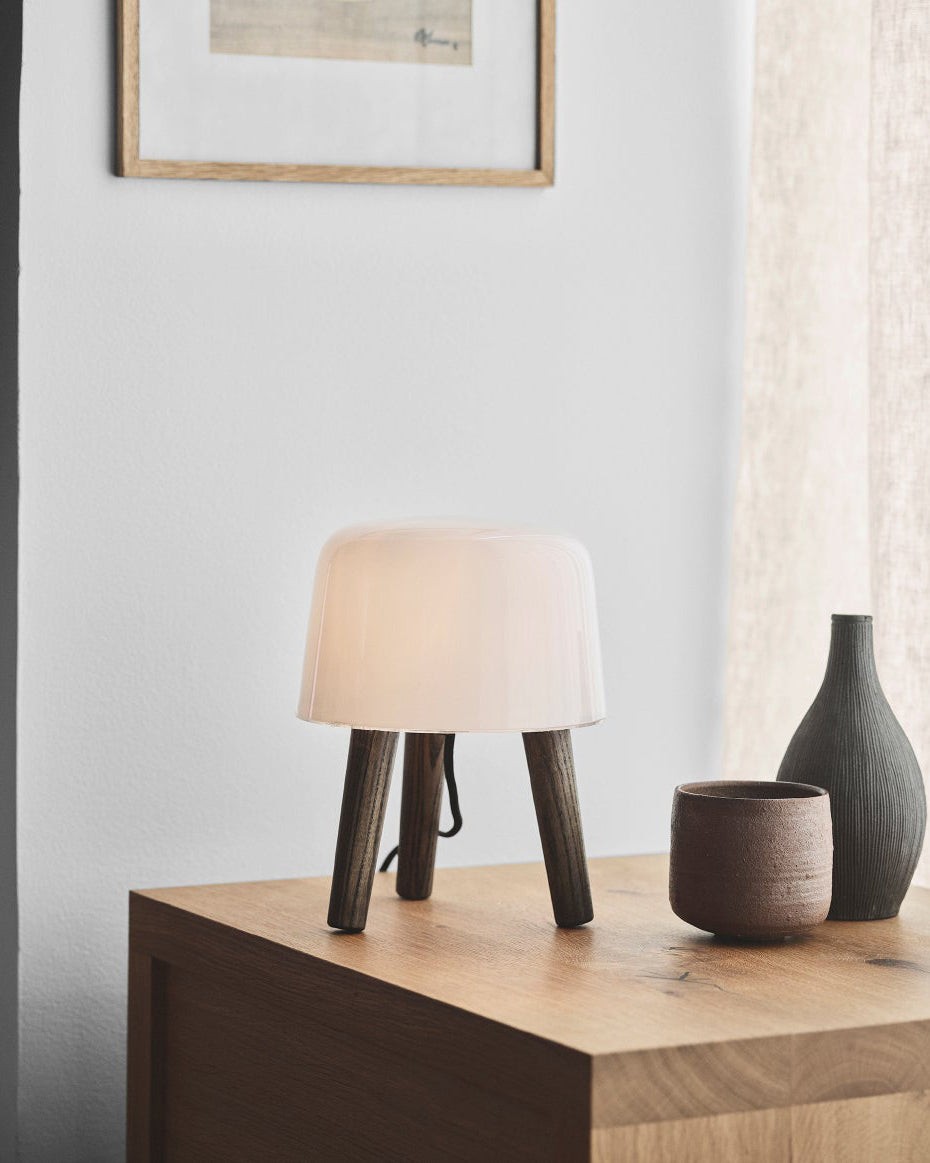 Nordic Wood Decorative Glass Table Lamp For Bedroom M255