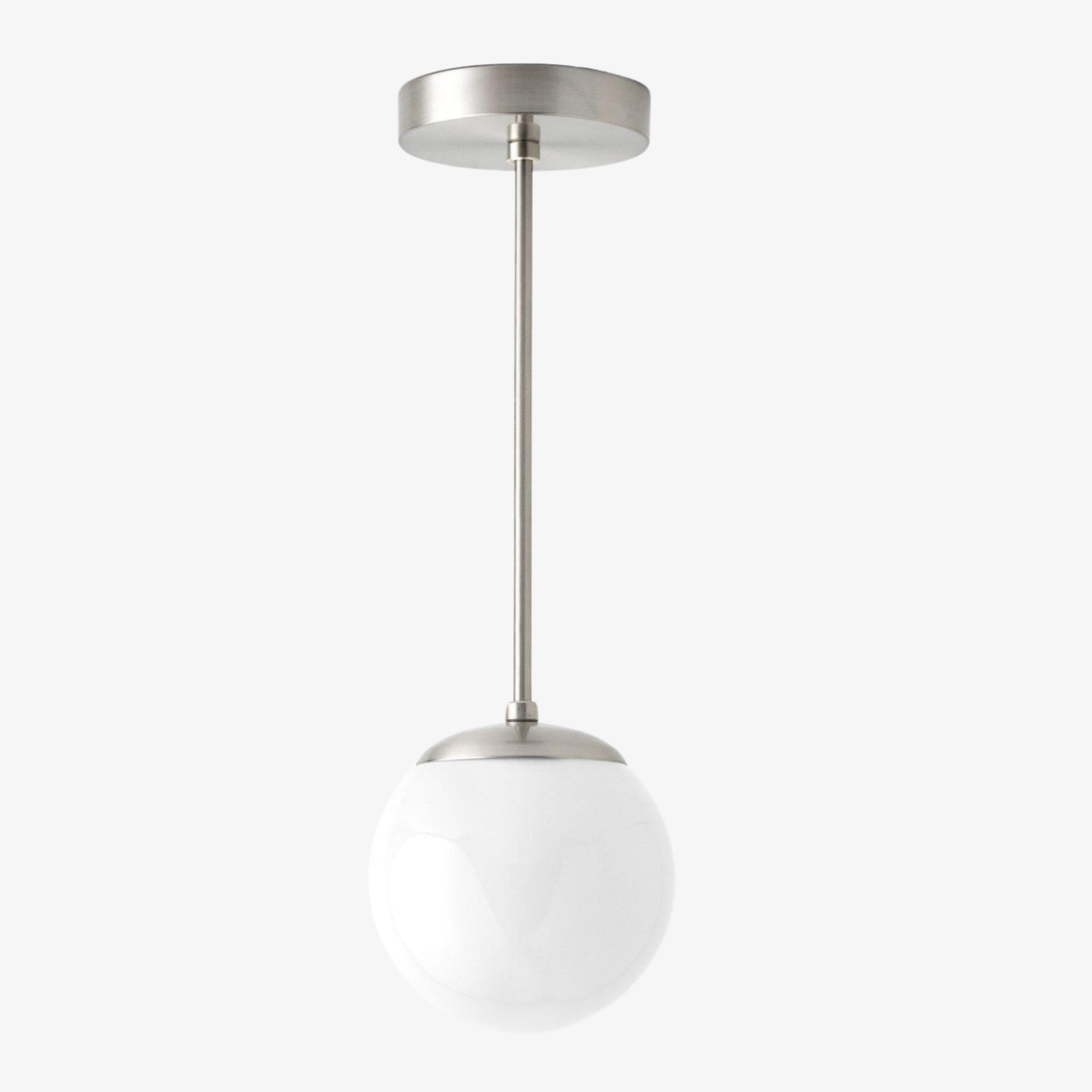Glorica Glass White Globe Pendant Light - Mid Century Modern Glass Hanging Fixture T310