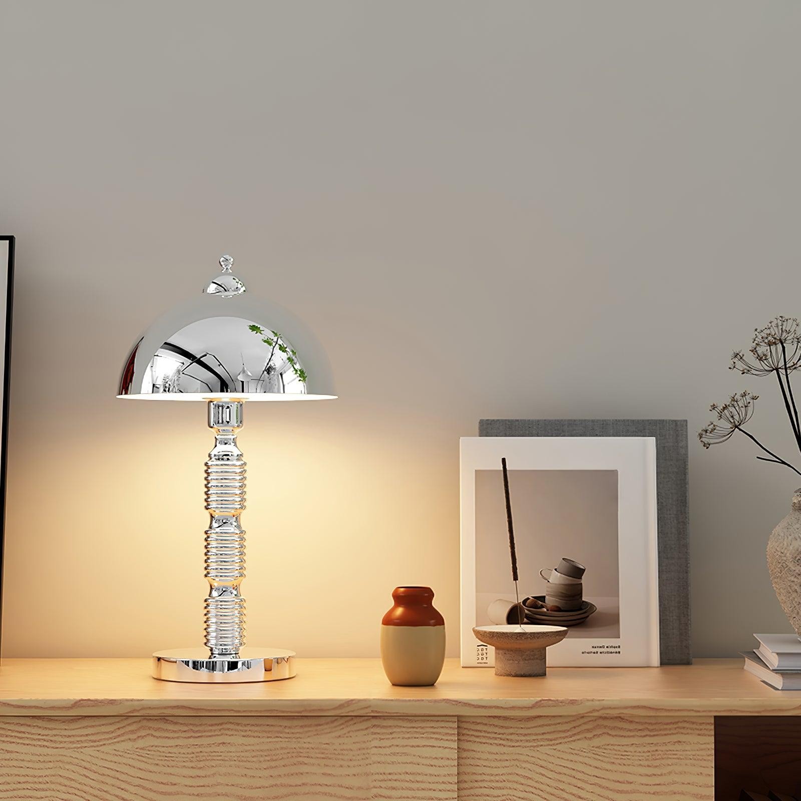 Nordic Iron Round Shade Pleated Base Table Lamp M260