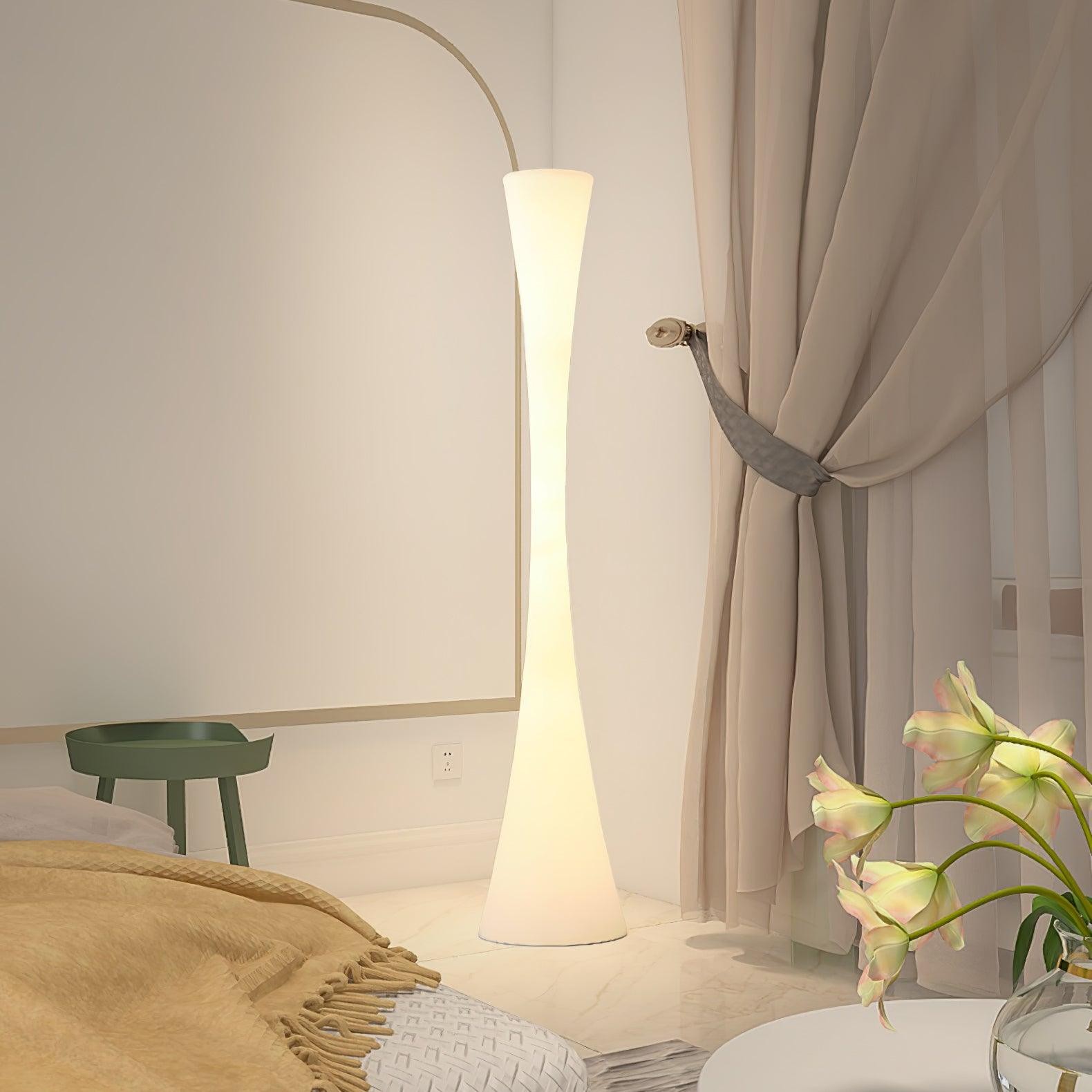 Romantic Simple White Column Floor Lamp G06