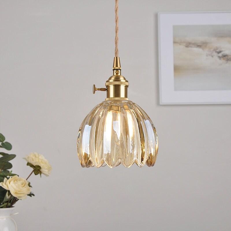 Japanese Retro Glass Flower Pendant Light S17