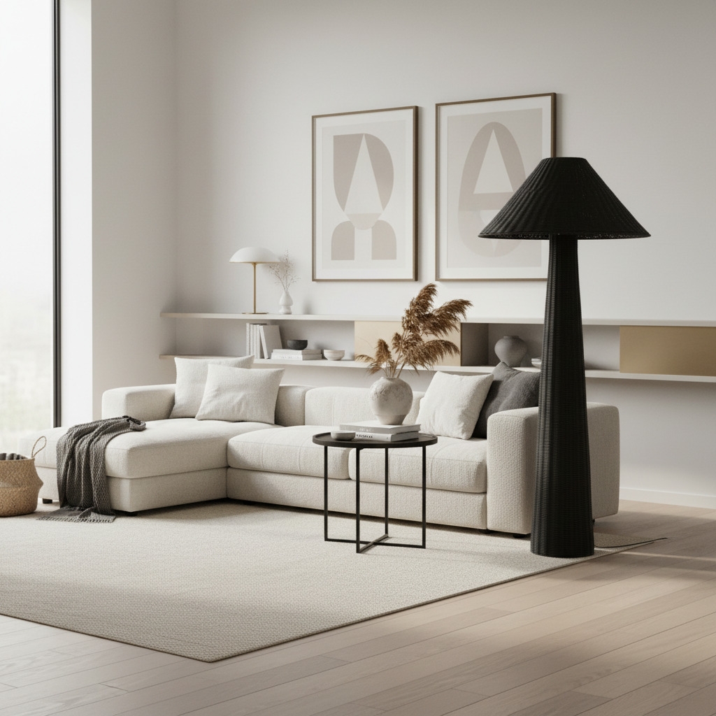 Wickara Woven Floor Lamp - Sculptural rattan design with natural rattan style, suitable for living room & bedroom T679
