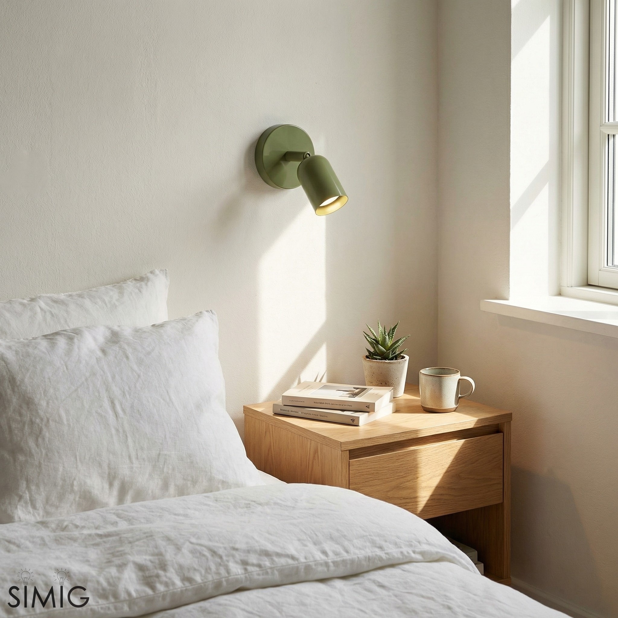 Solid Color Wall Sconce - Modern Bauhaus LED Bedside Lighting Interior S169